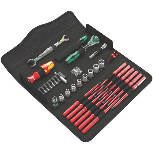 Trusa de scule de insurubat, VDE, 35 de piese, 1/4inch, Wera Kraftform Kompakt W2 Maintenance