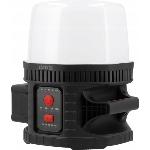 Proiector portabil cu acumulator Yato YT-829670, LED SMD 18V, 10000 lm, 360° iluminare, 4 trepte (100/50/25/10%), IP65, Negru