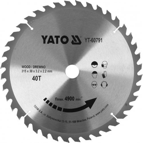 Disc circular pentru lemn Yato YT-60791, 315X40TX30mm