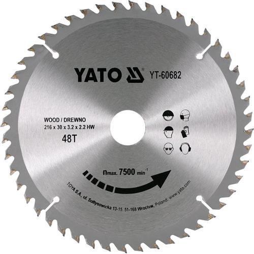 Panza circular Yato YT-60682, 216 x 30 x 3.2 mm 48D, lemn