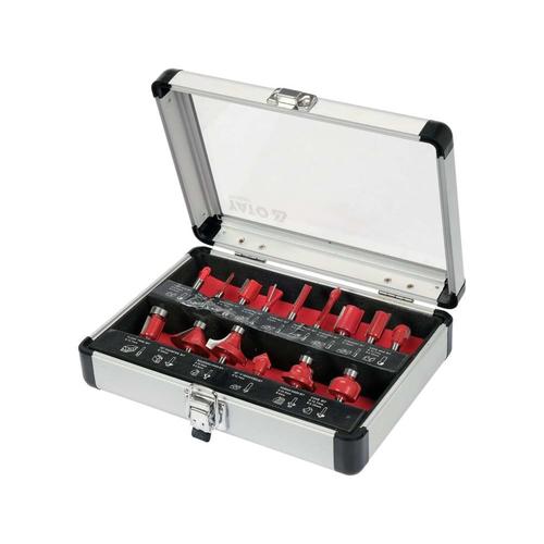 Set 15 freze pentru lemn YATO YT-68007, 6mm, Argintiu/Rosu