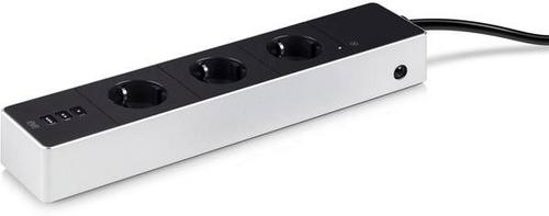 Prelungitor inteligent Eve Energy Strip, 3 prize, Wi-Fi, compatibil Apple Home Kit (Negru/Gri)