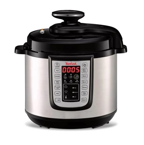 Oala sub presiune electrica Tefal One Pot CY505EE0, 1200W, 5.8L, 25 de programe, functie pastrare la cald, temperatura - timp ajustabile (Negru/Argintiu)