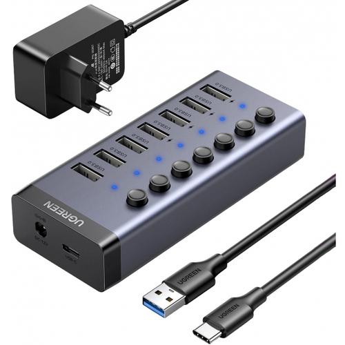 Hub USB UGREEN CM481, 7 x USB-A 3.0 (Gri)
