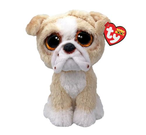 Jucarie de plus TY Boos Pooch Cainele Taur Englezesc Cafeniu, 15cm
