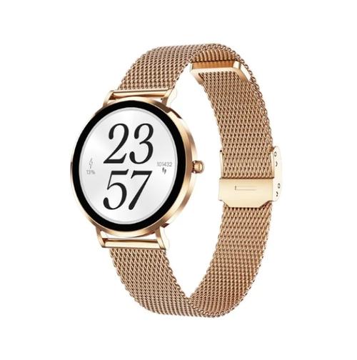 Smartwatch Maxcom FW28 Selenium Mini, Ecran AMOLED 1.19inch, Pedometru, Notificari, Functie apel, Autonomie 7 zile, IP68 (Roz/Auriu)