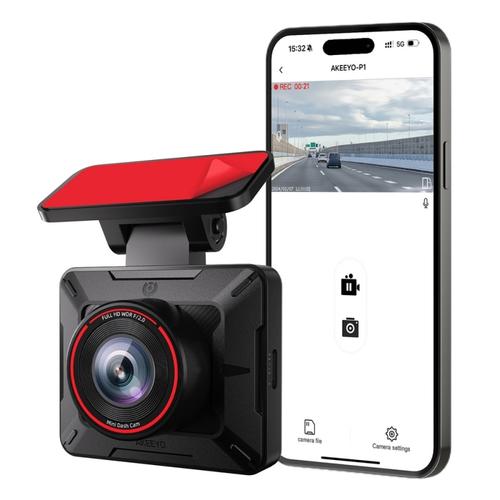Camera video auto AKEEYO P1, inregistrare Full HD 30fps, Senzor G, Wi-Fi 2.4GHz (Negru)