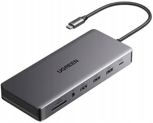 Docking station Ugreen Revodok Pro 313, Alimentare USB-C, 4x USB-A 3.0, USB-C 10 Gbps (Gri)