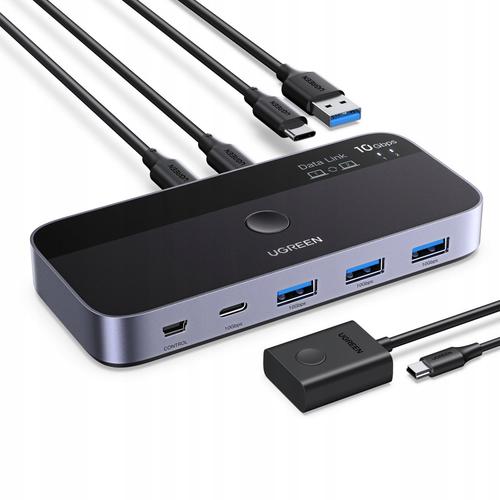Switch USB UGREEN CM691 (45784), 3 x USB-A 3.2 - 1 x USB-C - 1 x miniUSB (Negru)