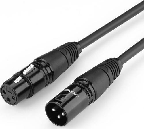Cablu microfon Ugreen AV130 20708B, XLR Mama - XLR Tata, 1m (Negru)