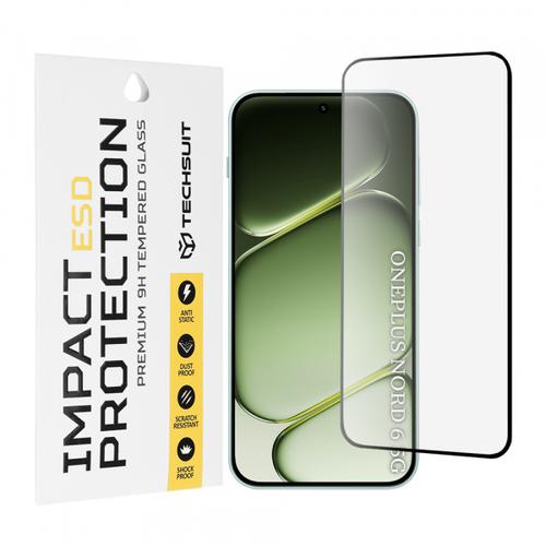 Folie de protectie Ecran Techsuit pentru OnePlus Nord 6, Sticla Securizata, Full Glue, Neagra