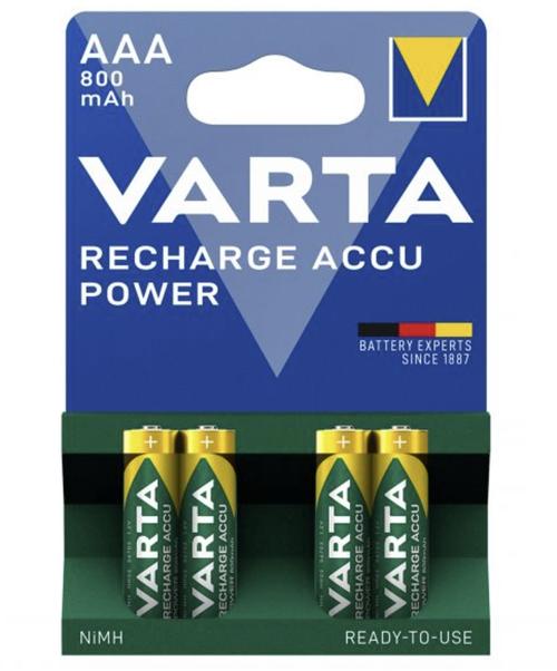 Acumulatori Varta AAA LR3, Ni-MH, 1.2 V, 800 mAh, 4 bucati