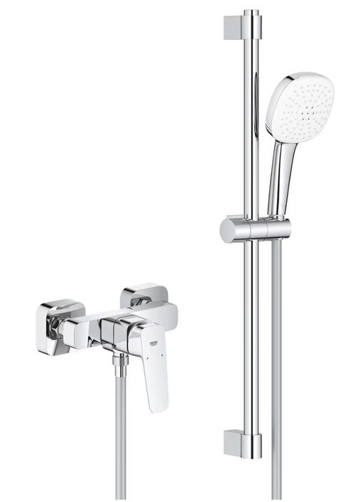 Baterie dus Grohe Cubeo 1018250000, aparenta, set dus, Crom