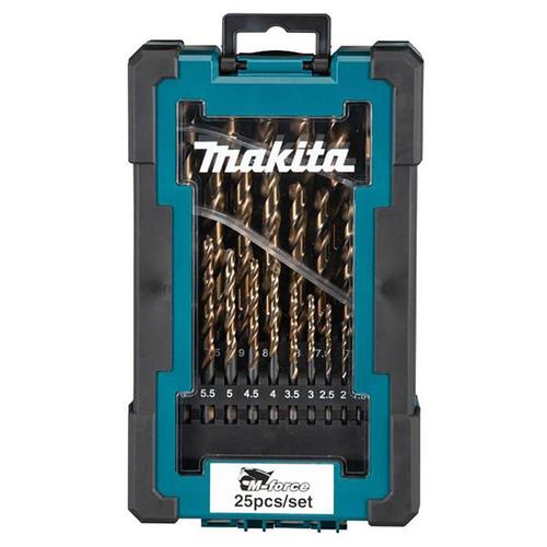 Set 25 burghie HSS M-Force 1-13mm Makita D-67599, cutie partial cauciucata