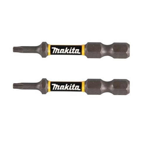 Set 2 capete magnetice cu impact, Makita, Cu prindere 1/4inch Torx T20/50mm, Gri