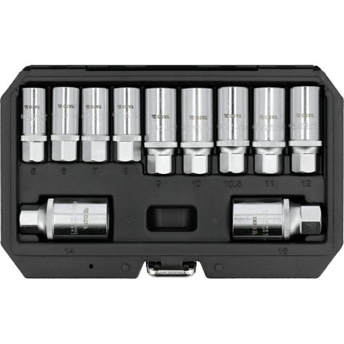 Set unelte Yato YT-06201, 11 piese, 3/8inch si 1/2inch, CrV