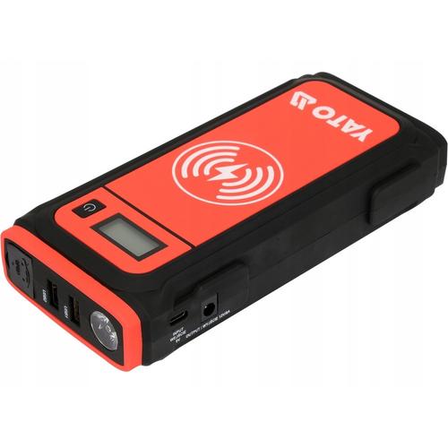 Dispozitiv de pornire Yato YT-83085 Powerbank 16000mAh, curent pornire 800 A, curent varf 1000 A, incarcare inductiva 5/7.5/10 W, afisaj LCD, iesire DC 12V 8A, Rosu/Negru