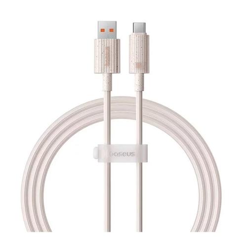 Cablu de date Baseus Habitat Series, Incarcare rapida, USB la USB-C, 100W, 1m (Roz)