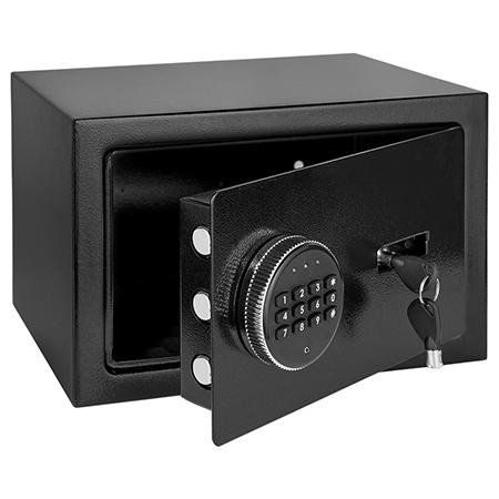 Seif electronic Rebel RB-7002, 2 chei de urgenta, otel, 31 x 20 x 20 cm, Negru