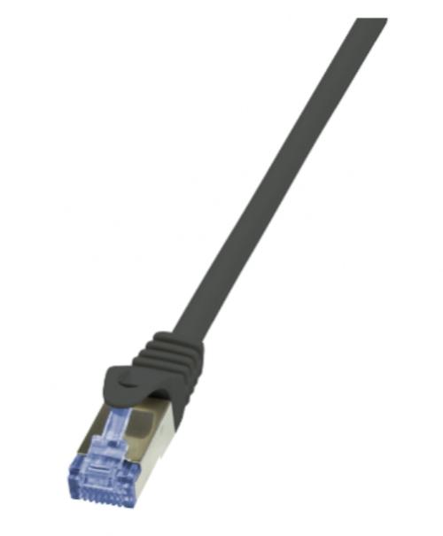 Patch Cord LogiLink CQ4033S, S/FTP, Cat6a, 1m, Negru