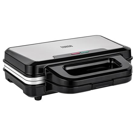 Sandwich Maker Teesa Ceramic XXL TSA3226, 900 W, 2 sandvisuri, Indicator functionare (Negru/Argintiu)