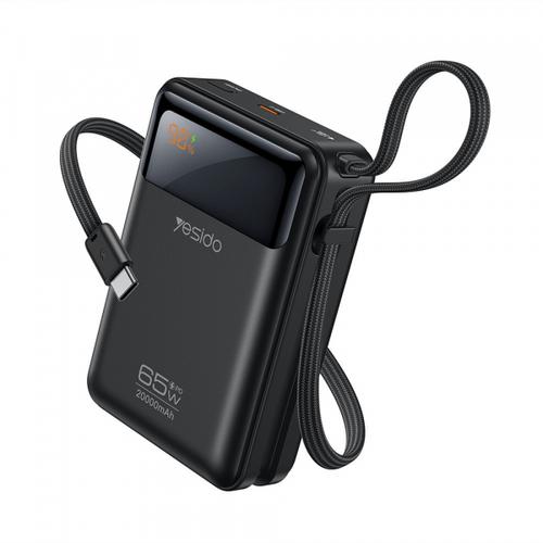 Baterie Externa Yesido YP97, 20000mAh, 65W, PD, 2 x USB-C (Gri)