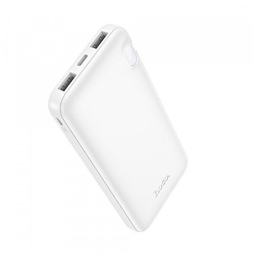 Baterie Externa HOCO J128, 10000mAh, 10W, 2 x USB-A (Alb)