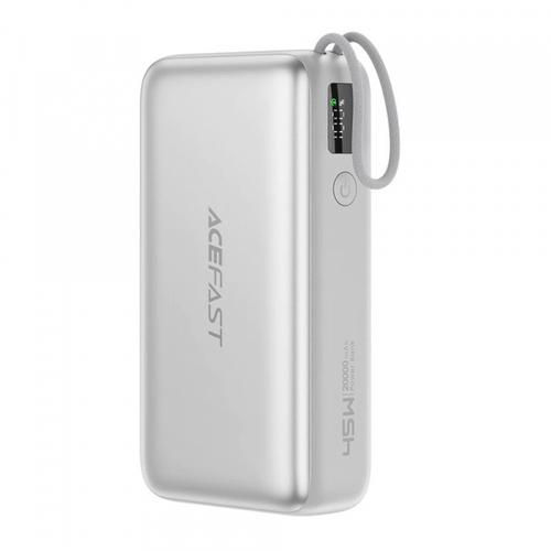 Baterie Externa Acefast M34, 20000mAh, 45W, QC + PD , 1 x  USB-A - 2 x USB-C (Argintiu)