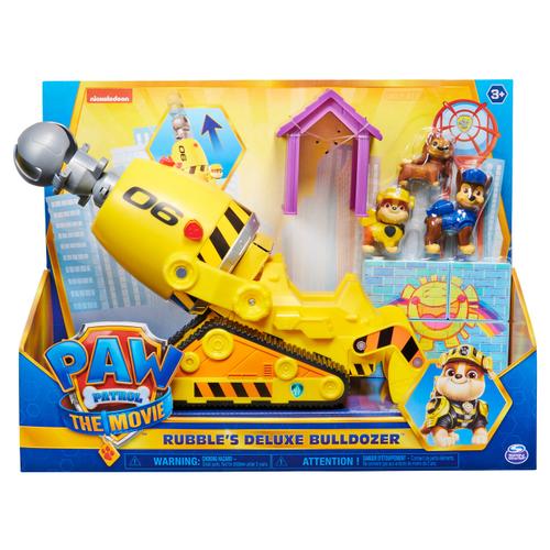 Masinuta Paw Patrol The Movie Bulldozerul Deluxe al lui Rubble