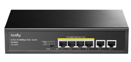 Switch Cudy FS1006P, 6- porturi, 10/100M, PoE+