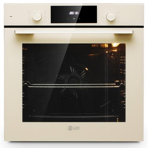 Cuptor incorporabil LDK 1073DC, Clasa A, Capacitate 73 l, 10 functii, Grill, Turbo, Dezghetare, Timer, Iluminare cuptor (Crem)