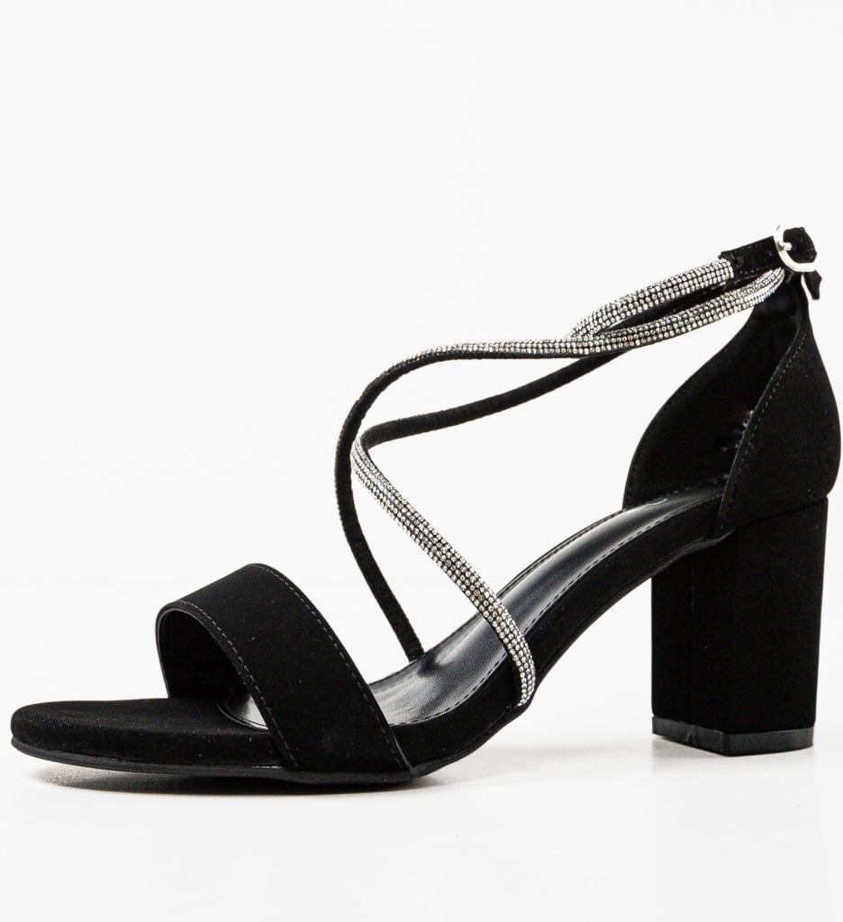 Sandale cu toc Pepper Negre