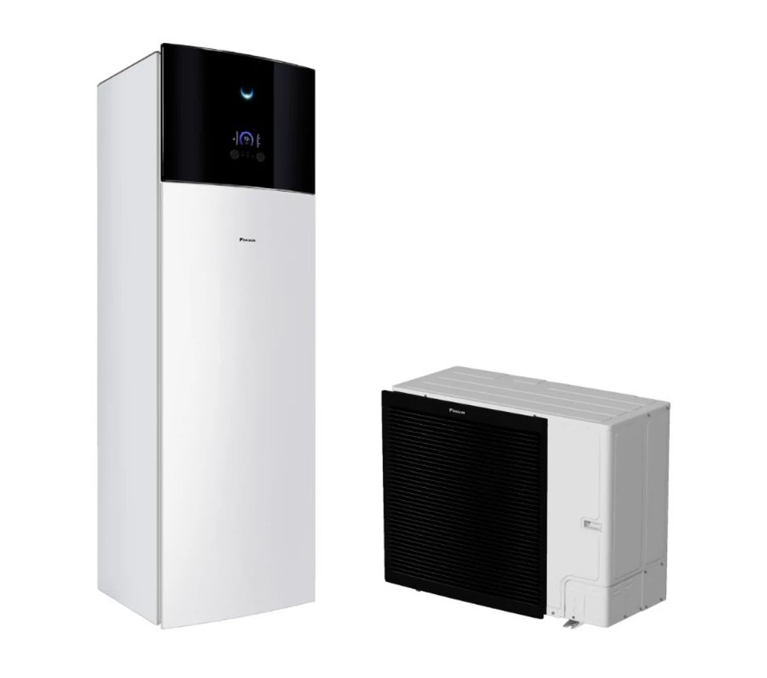Pompa de caldura Aer-Apa, Daikin pentru incalzire si apa calda menajera, unitate interioara, Daikin Altherma 3 R F, 14 kW, EBVH16S23D9W cu rezervor de 230 L + unitatea exterioara, ERLA14DW, Daikin, A3RF, 400V/16A, TRIFAZAT