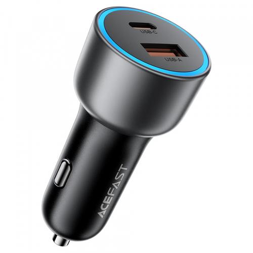 Incarcator Auto Acefast B21, 75W, 3A, 1 x USB-A - 1 x USB-C (Gri)