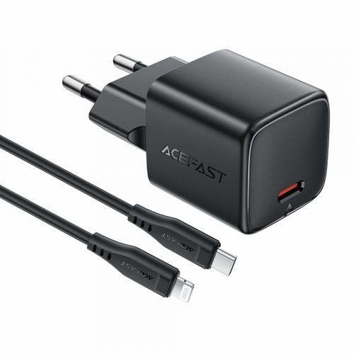 Incarcator Retea Cu Cablu Lightning Acefast A118, 30W, 3A, 1 x USB-C (Negru)