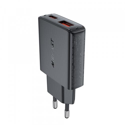 Incarcator Retea Acefast A69, 30W, 3A, 1 x USB-A - 1 x USB-C (Negru)