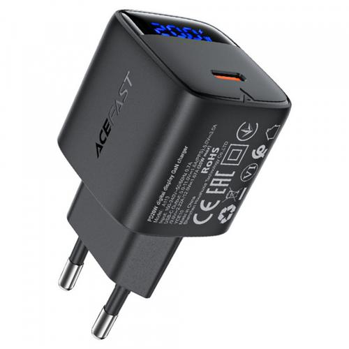 Incarcator Retea Acefast A113 Display, 20W, 3A, 1 x USB-C, Negru