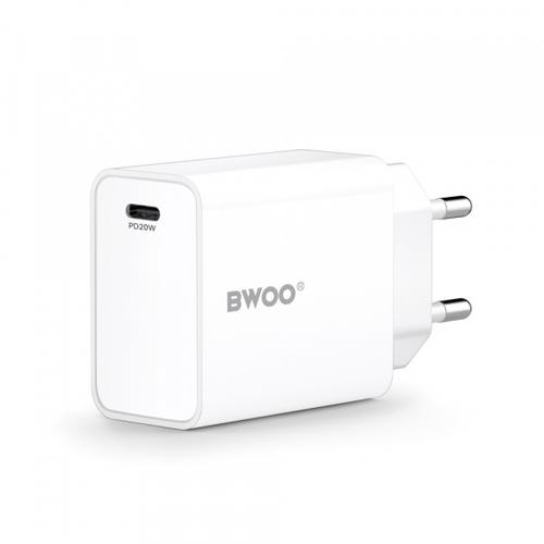 Incarcator Retea BWOO CDA226, 20W, 3A, 1 x USB-C (Alb)