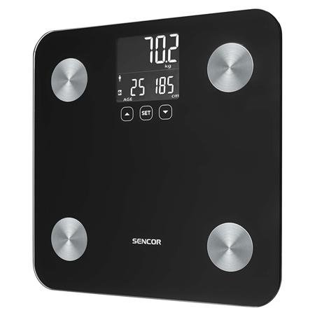 Cantar digital SENCOR SBS6026BK, 180 kg, Ecran LCD, Comenzi tactile (Negru)