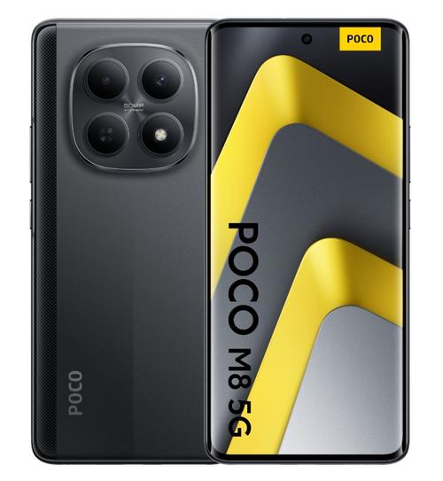 Telefon Mobil Poco M8, Procesor Qualcomm SM6475-AB Snapdragon 6 Gen 3, Octa-Core, Ecran AMOLED 6.77inch, 8GB RAM, 256GB Flash, Camera Duala 50 MP, 5G, Wi-Fi, Dual SIM, Android (Negru)
