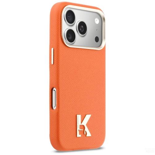 Husa Karl Lagerfeld Karl Head Logo MagSafe iPhone 17 Pro, Portocaliu