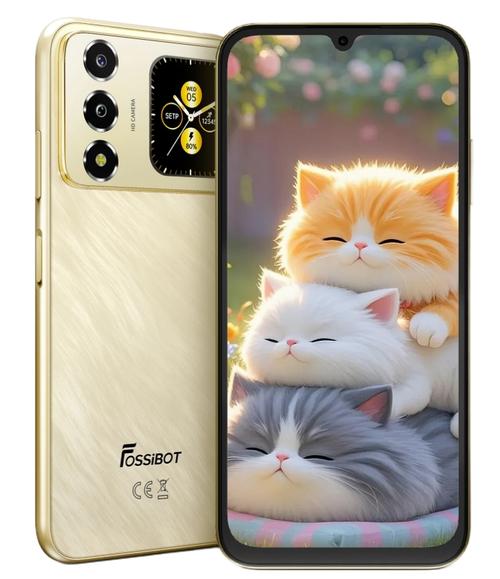 Telefon Mobil FOSSiBOT S7, Procesor Unisoc T615, Ecran IPS LCD touchscreen 6.9inch, 4GB RAM, 128GB Flash, Camera 16MP, Wi-Fi, 4G, Dual Sim, Android (Auriu)