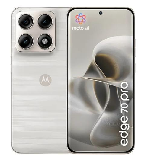 Telefon Mobil Motorola Edge 70 Pro, Procesor Mediatek Dimensity 8500 Extreme, AMOLED 6.78inch, 12GB RAM, 512GB Flash, Camera Tripla 50 + 50 + 50 MP, Wi-Fi, 5G, Dual Sim, Android (Alb)