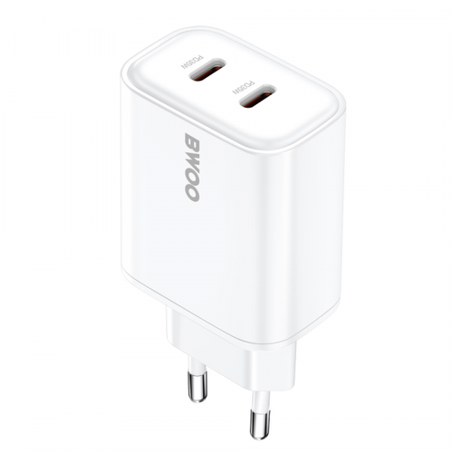 Incarcator Retea BWOO CDA206, 35W, 3A, 2 x USB-C (Alb)