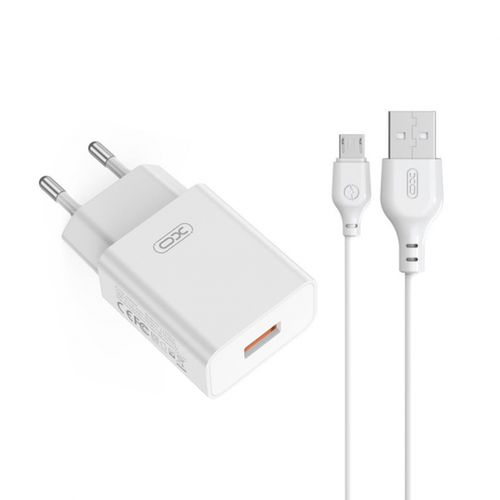 Incarcator Retea Cu Cablu microUSB XO Design L127, 18W, 3A, 1 x USB-A (Alb)