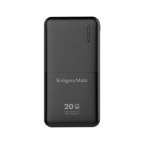 Acumulator extern Kruger&Matz KM0904, 10000 mAh, functie QC si PD, 1 x USB-C, 1 x USB-A