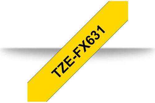 Banda laminata flexibila Brother TZe-FX631, 12mm/8m, Negru/Galben