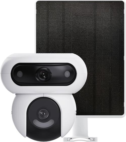 Camera de supraveghere cu rotatie duala si panou solar Ezviz CS-HB90/SP(4MP+4MP), Wi-Fi, 2K x2, Full Color, functii AI detectie umana - vehicule, audio bidirectional, vedere panoramica, rotire-inclinare din aplicatie, slot card microSD