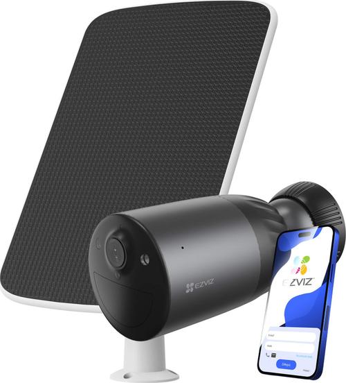 Camera supraveghere video exterior wireless cu panou solar Ezviz CS-BC1c/SP(4K), 8MP, 2.8mm, iluminare duala, baterie 10400mAh, audio bidirectional, compresie H265, IP65