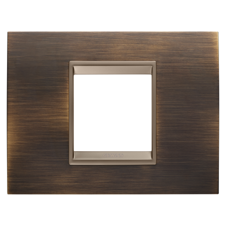 PLACA LUX - IN METAL - 2 MODULE - ALAMA ANTICA - CADRU INTERIOR BRONZ MAT ÎNCHIS - CHORUSMART